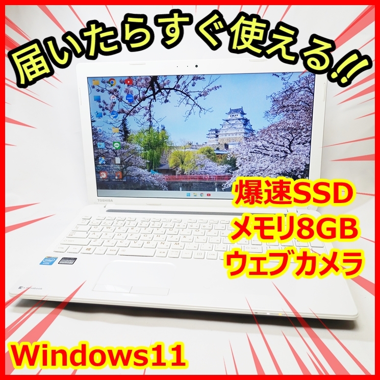 《送料無料》爆速SSD メモリ8GB サクサク♪ ウェブカメラ 簡単な事務作業や娯楽に最適♪管番：198の画像1