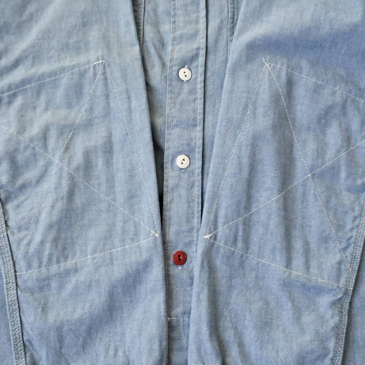  хорошая вещь [ Old Engineered Garments хлопок автомобиль n пятно - не на . карман рубашка work shirt надпись M USA производства ] Vintage 2000\'s старый бирка 