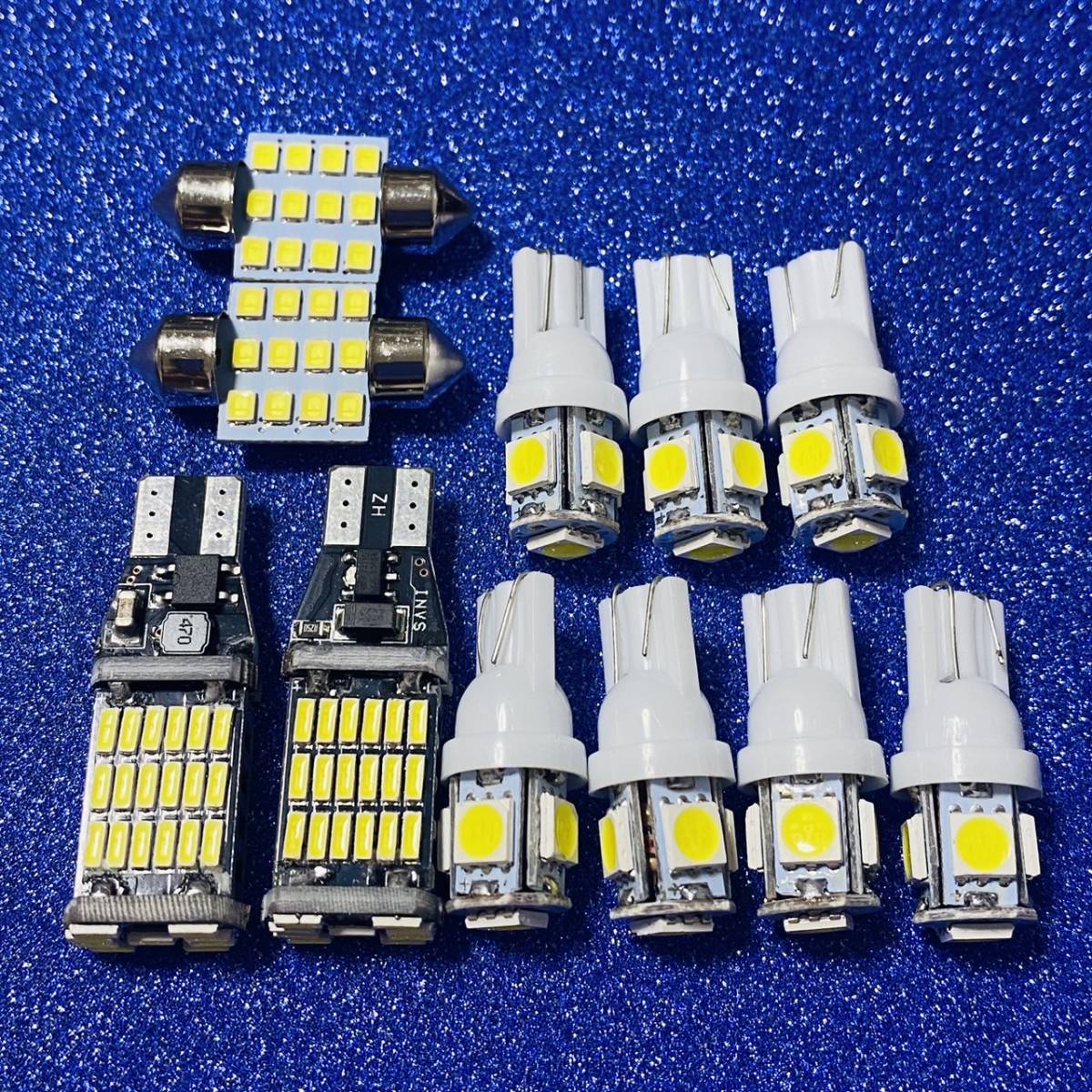 フルセット！爆光11点セット! L375/385S タントカスタム ダイハツ T10 LED ルームランプ ポジション ナンバー灯 バックランプ ホワイト