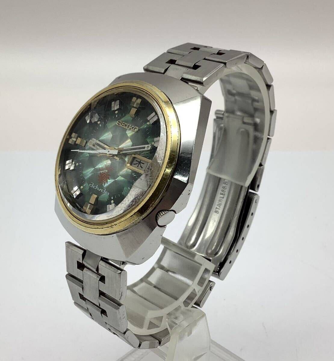 ⑧ 稼働品 SEIKO セイコー 7019-7230 advan アドバン カットガラス 自動巻 デイデイト メンズ腕時計 の画像2