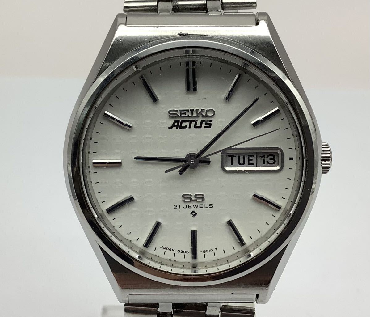 25 稼働品 SEIKO セイコー まとめ4点 6306-8040 アクタス 0723-7000 エルニクス 7619-9040 8346-7000 ビジネスA 自動巻 メンズ腕時計 の画像2