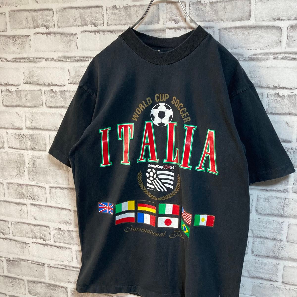 激レア90s★サッカー ワールドカップ Tシャツ 1994年 シングルステッチ 国旗 万国旗 vintage ヴィンテージ 古着