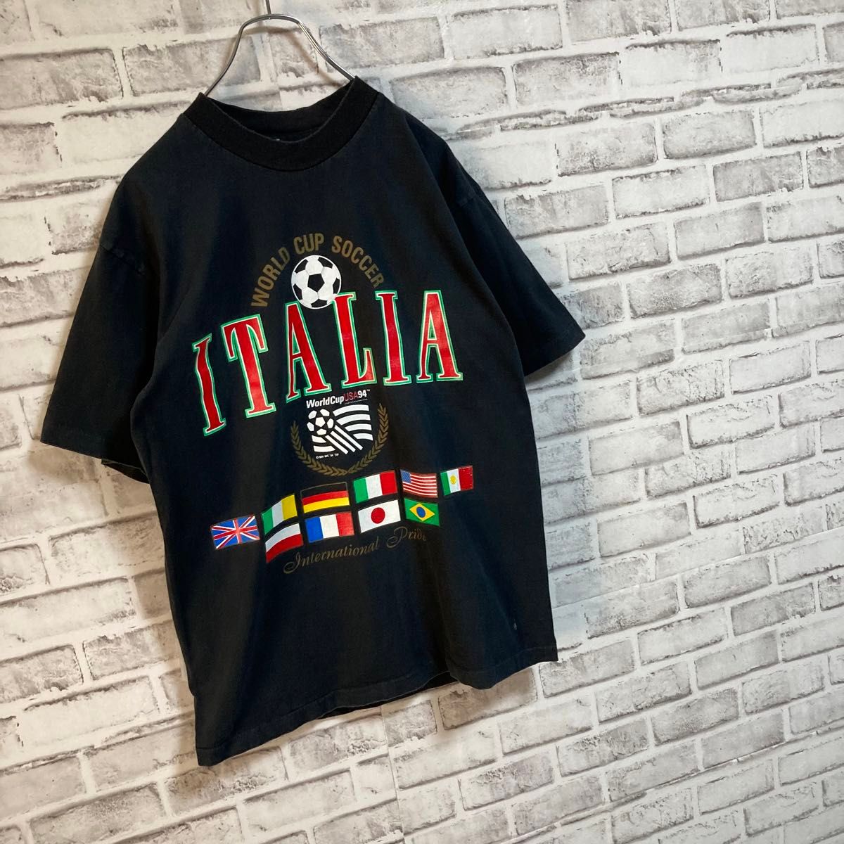 激レア90s★サッカー ワールドカップ Tシャツ 1994年 シングルステッチ 国旗 万国旗 vintage ヴィンテージ 古着