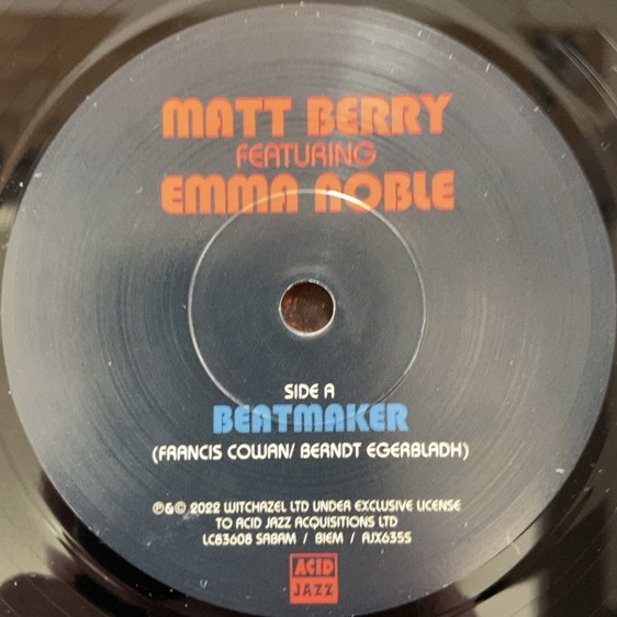 MATT BERRY FEATURING EMMA NOBL BEATMAKER 45's 7インチ_画像2