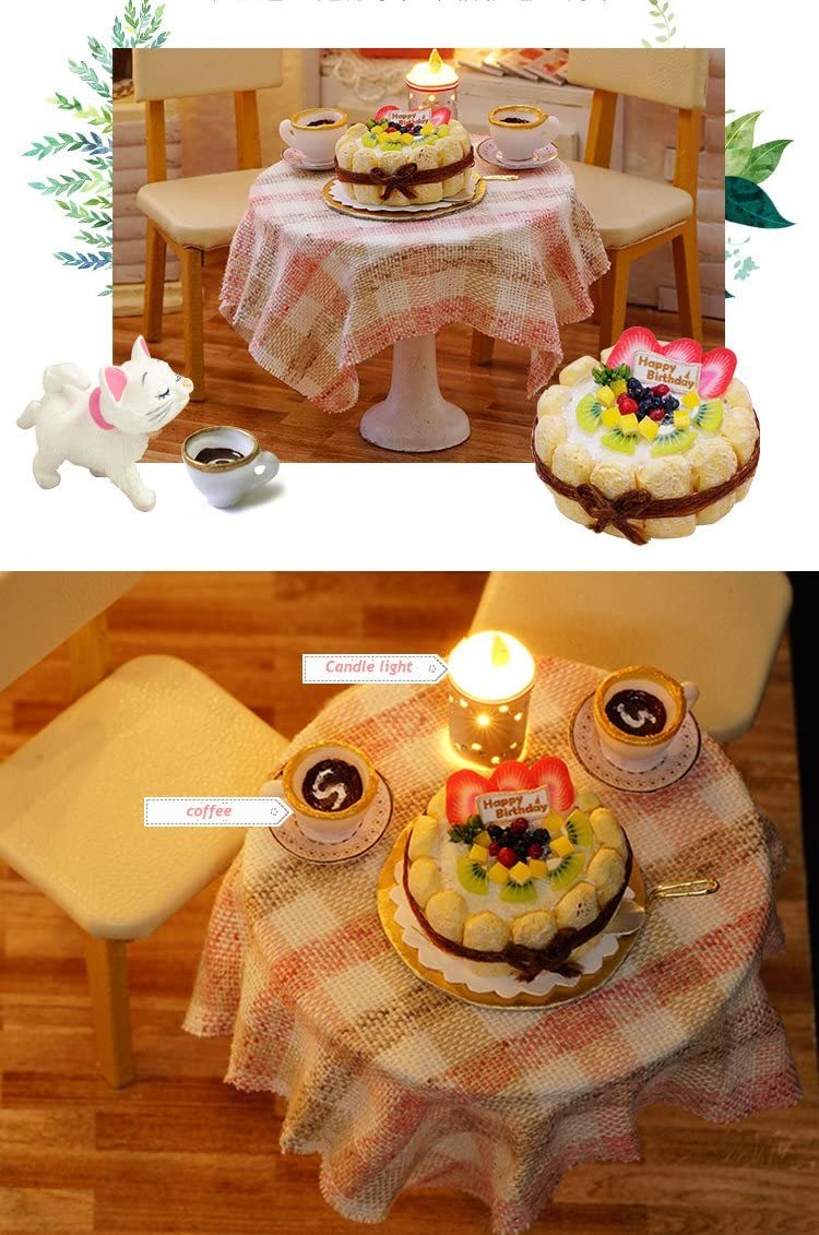 新品 ドールハウス 手作りキット セット ミニチュア ケーキ屋さん 猫の画像5