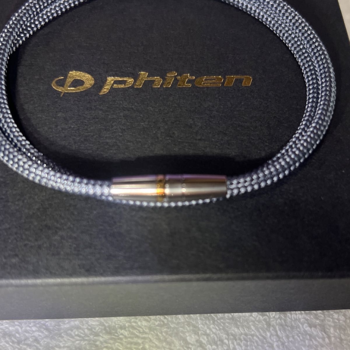 phiten (ファイテン) ネックレス RAKUWA磁気チタンネックレス メタルトップ グレー/シルバー