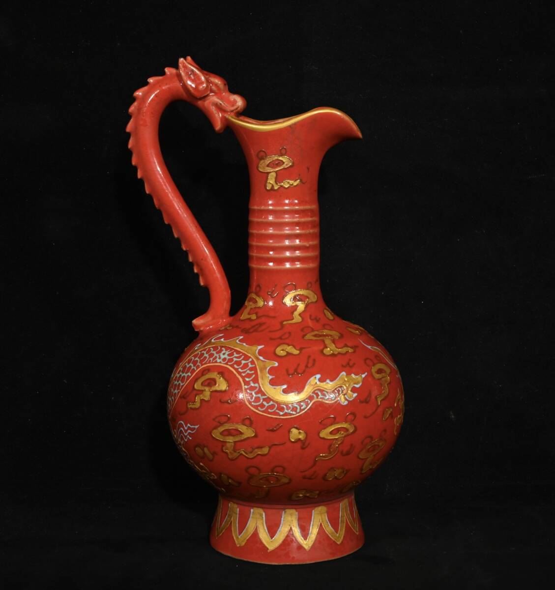 工場直売 磁器 古 唐磁 瀝粉描金龍紋花澆 官窯 宋徽宗御製 宋代 中國 宋