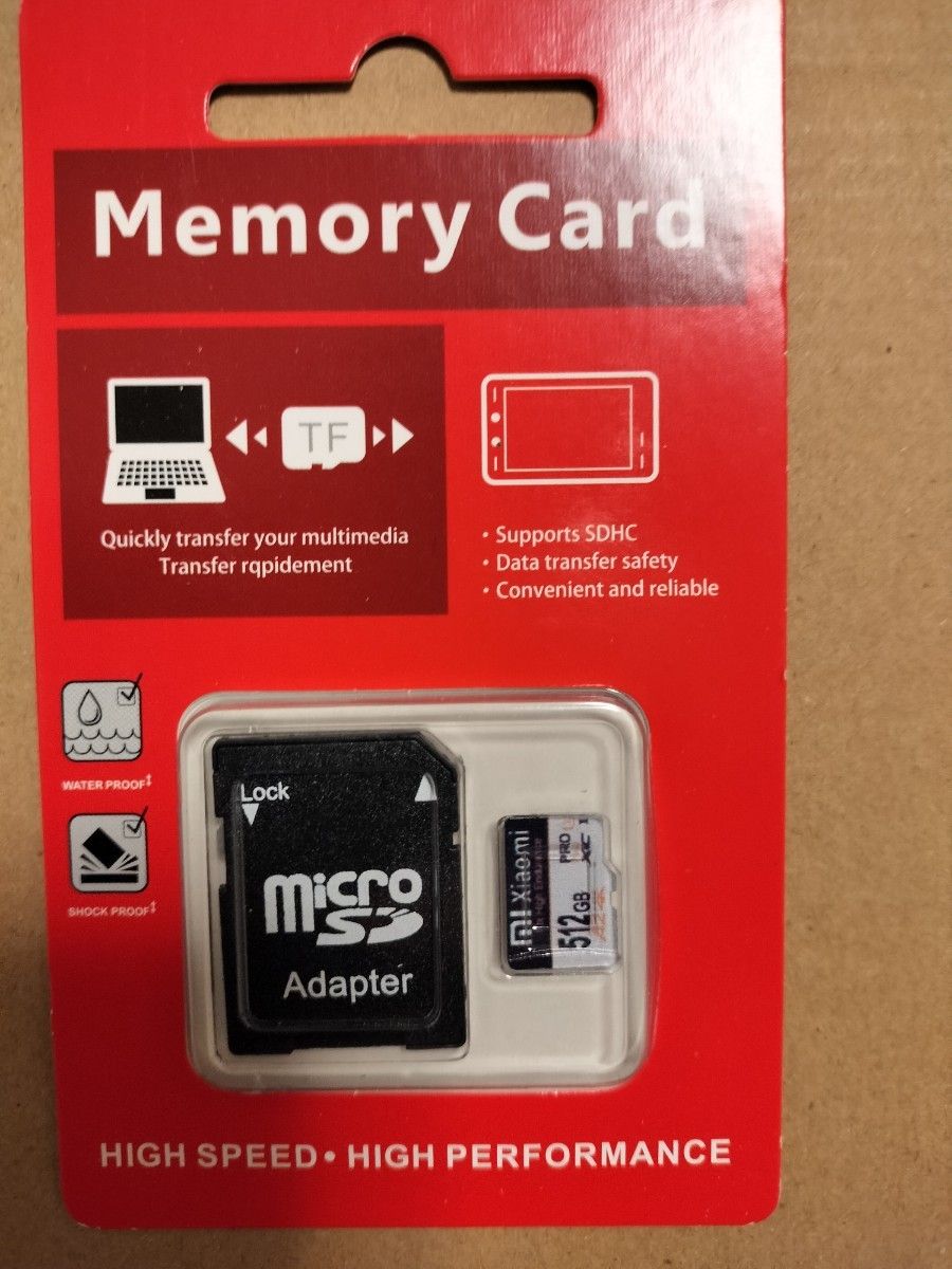 512GB microSD　マイクロSD　ノンブランド 大容量 アダプター付属