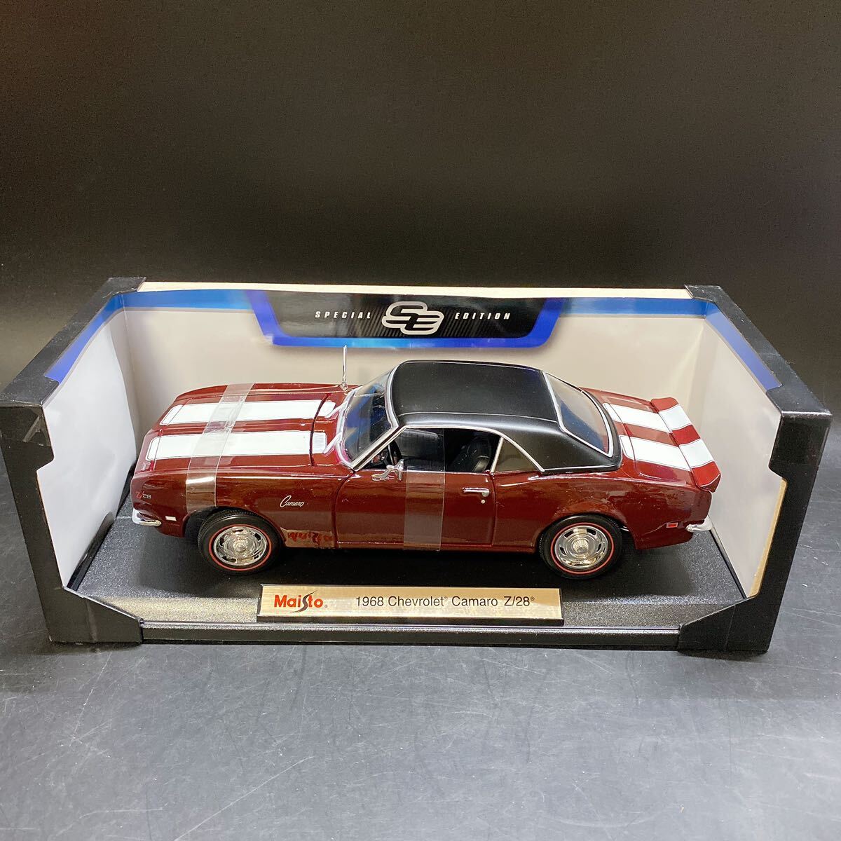 Maisto マイスト SE 1/18 Chevrolet Camaro Z/28 1968 ボルドー？ シボレー カマロ ミニカー 中古 美品 稀少 激レアの画像4