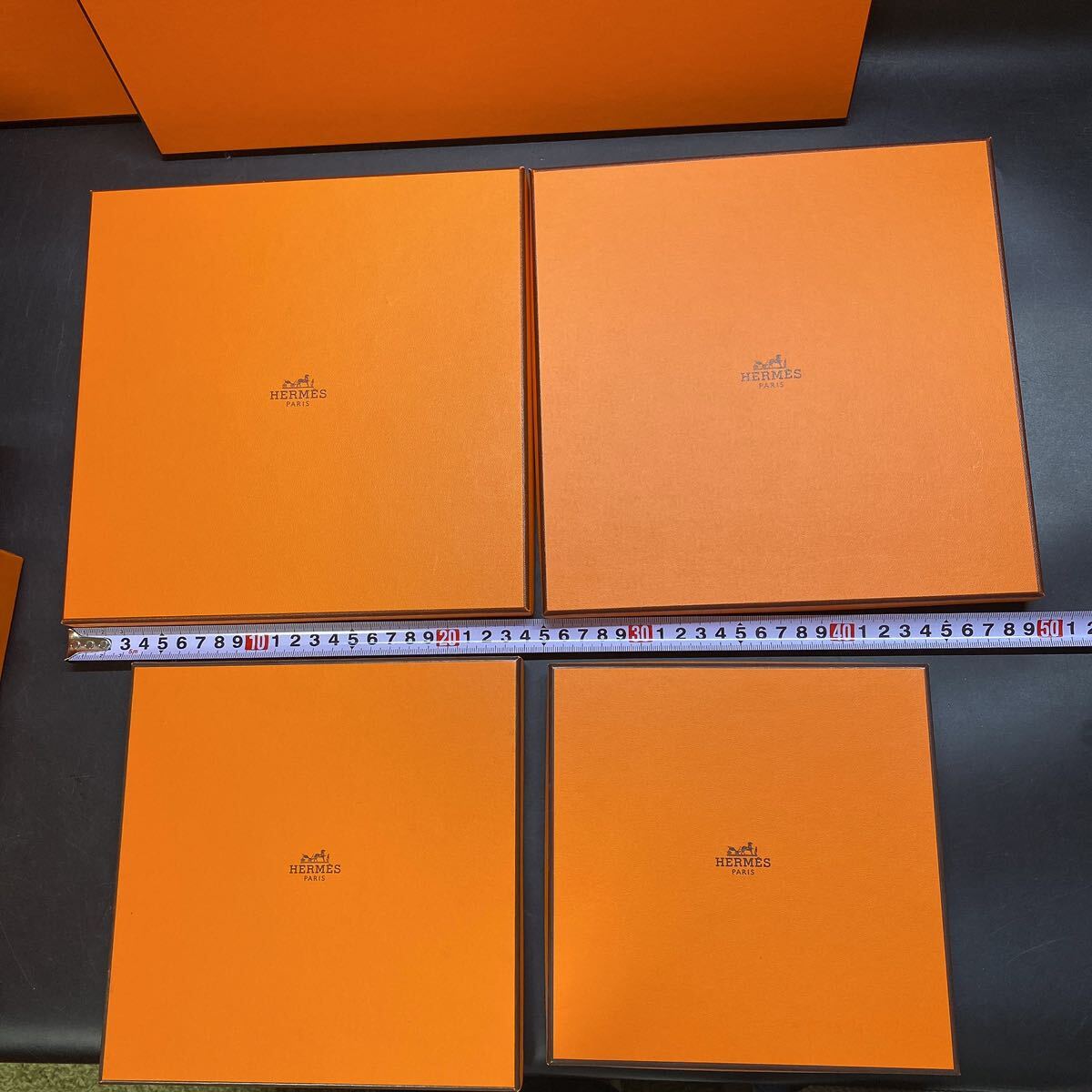 HERMES エルメス 空箱 小箱 BOX ボックス ケース まとめて 17点セット オレンジ ブランド 現状品 稀少 小物 アクセサリー 空き箱_画像4