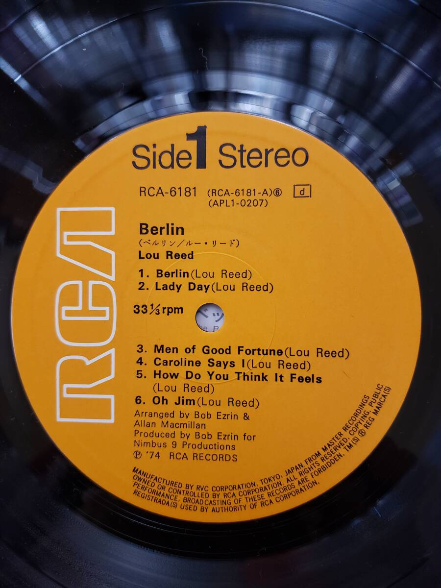 Lou Reed ルー　リード　LP 美品物　ベルリン_画像2