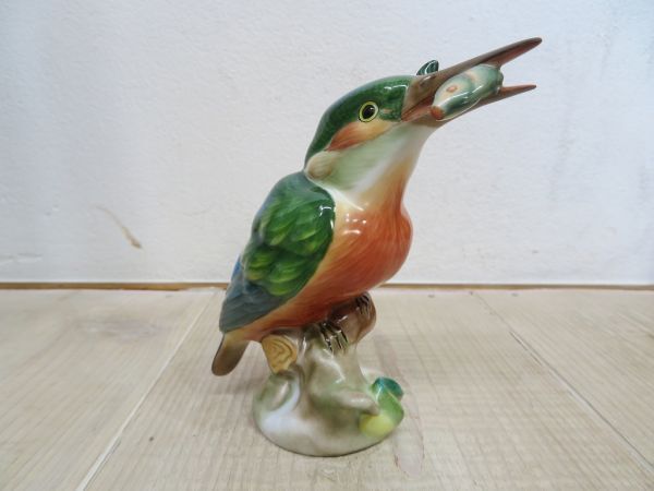 【USED/良品】 Herend HVNGARY HANDPAINTED/ヘレンド カワセミ 陶器 置物 検索用⇒ ハンガリー/フィギュリン/鳥/陶器人形/フィギア/E0414の画像1