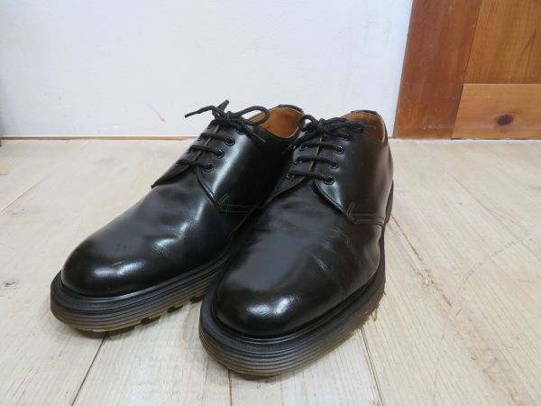 [USED/ Vintage ] Britain made Hawkins × Dr. Martens 4 hole shoes black UK9/27.5cm for searching = Dr.Martens×HAWKINS/E0414