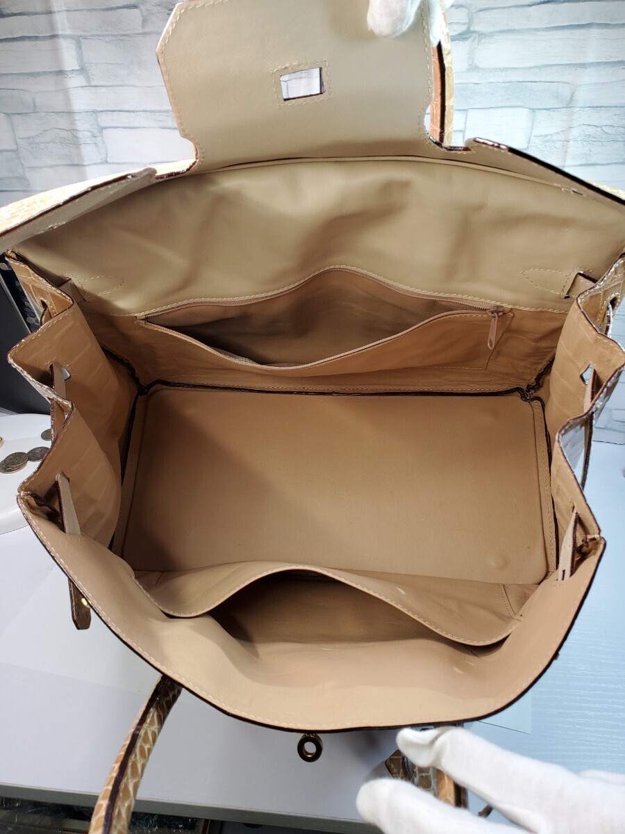 オーダーメイド シャイニークロコ        イタリア製 ハンドバッグの画像8
