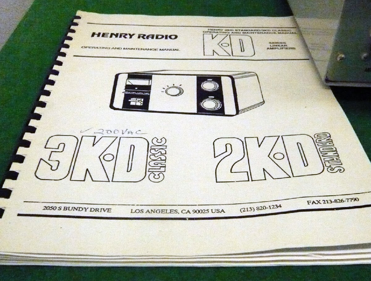 HENRY RADIO「３KD　CLASSIC」 (3CX1200D7 )高性能リニア アンプ（RF inquiryから購入の日本向けAC200V仕様 ）元箱・取説付き、美品動作品_画像8