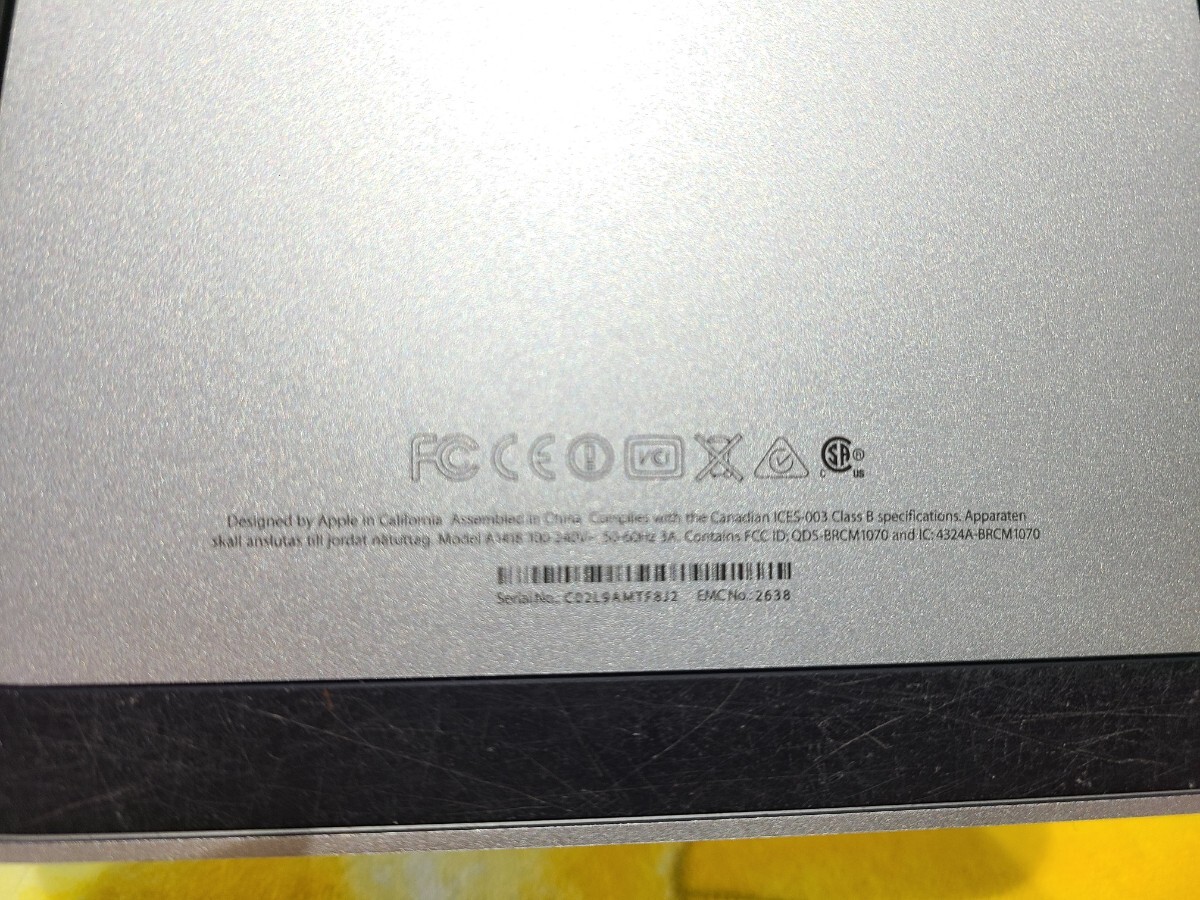 【ジャンク品】管1A82 Apple iMac デスクトップA1418 21.5インチ CPU不明、HDD不明、メモリー不明、通電OK_画像9