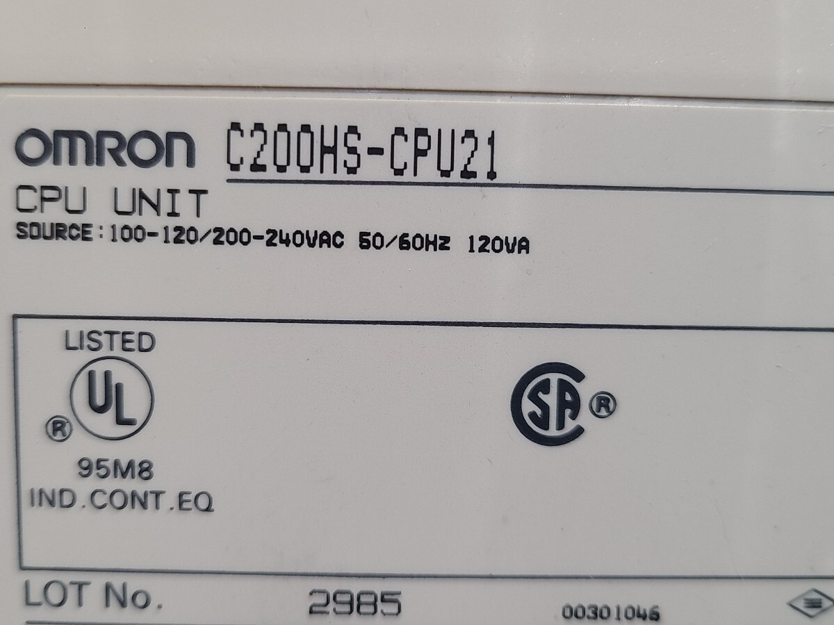 【中古動作品】管1A121 OMRON CPUユニット C200HS-CPU21 _画像5