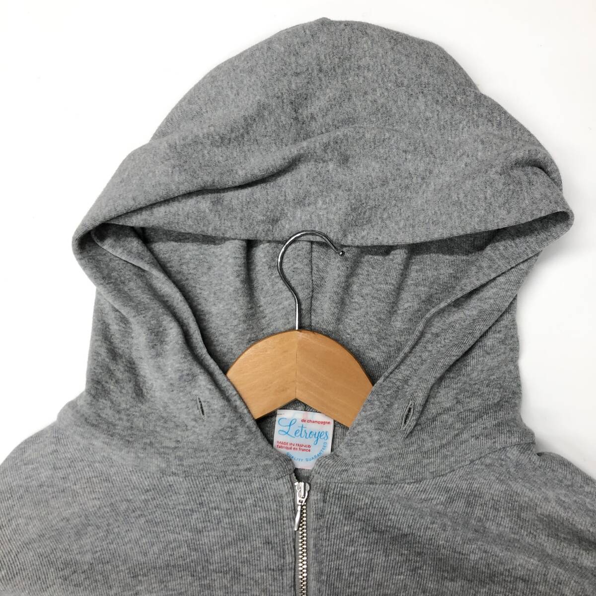 LeTroyes グレー フルジップ パーカー M フランス製 ルトロワ Letroyes フルジップパーカー グレー 3