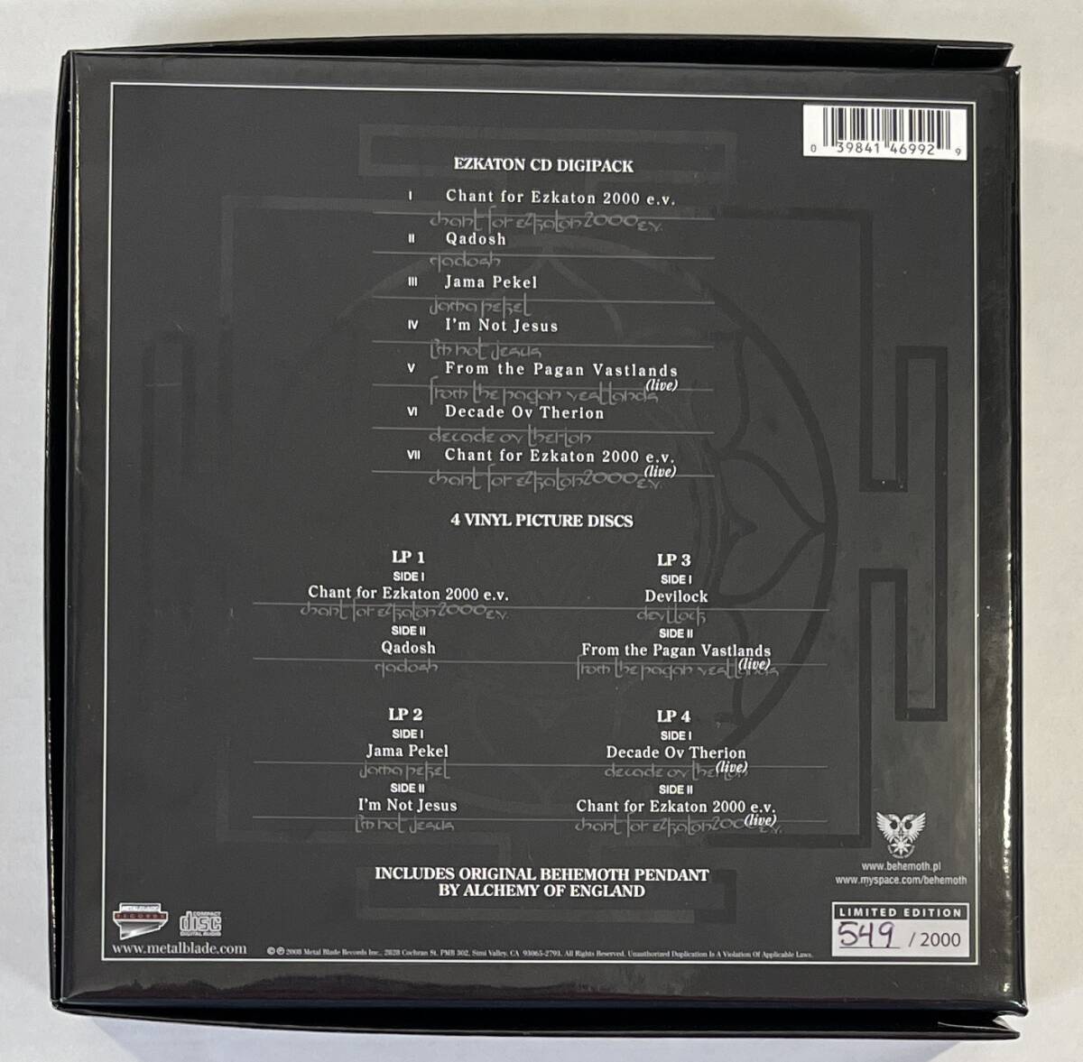 M6227◆BEHEMOTH◆EZKATON(1CD+7EP4枚 BOX)輸入盤/ポーランド産ブラックメタル_画像2