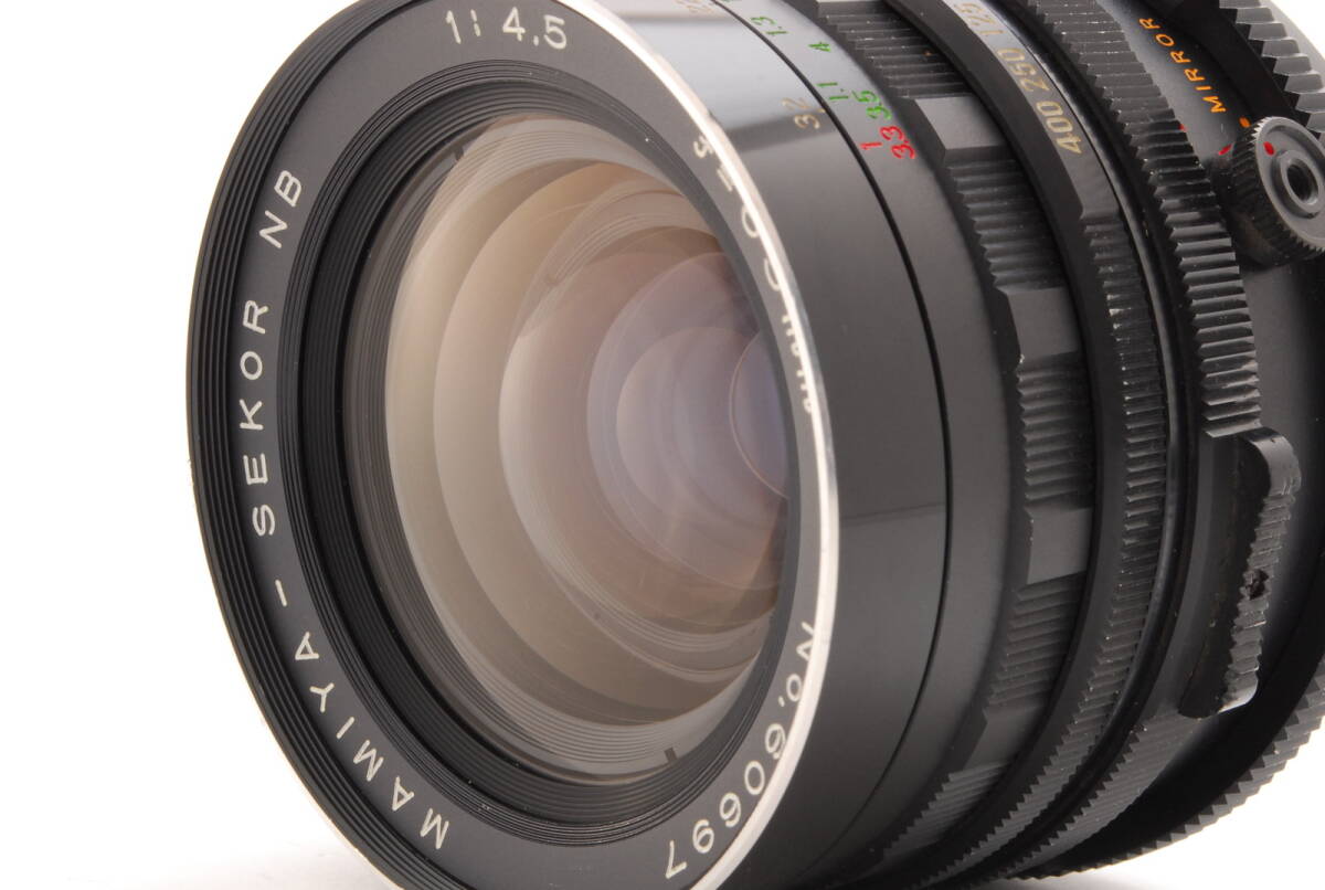 < superior article > MAMIYA SEKOR NB 1:4.5 f=65mm Mamiya lens RB67 medium size simple operation verification settled #332