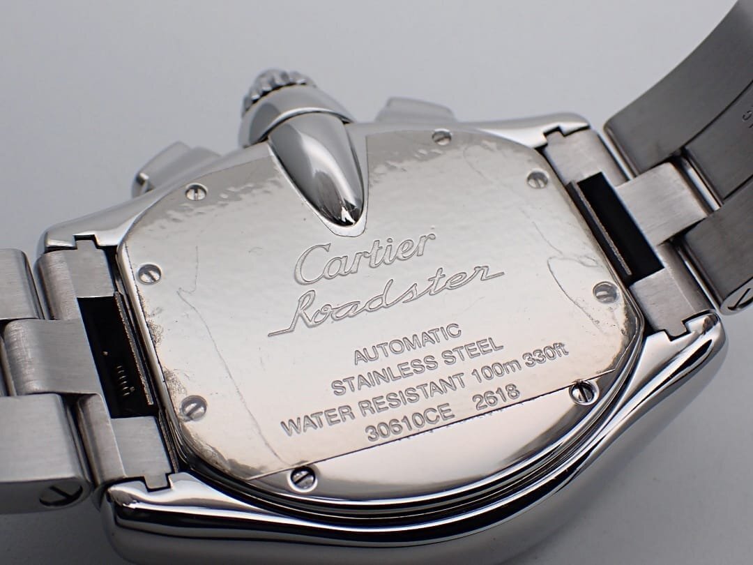 CARTIER Cartier Roadster хронограф мужской XL W62020X6 SS самозаводящиеся часы чёрный бриллиант ru б/у A [ бесплатная доставка ] B-2236