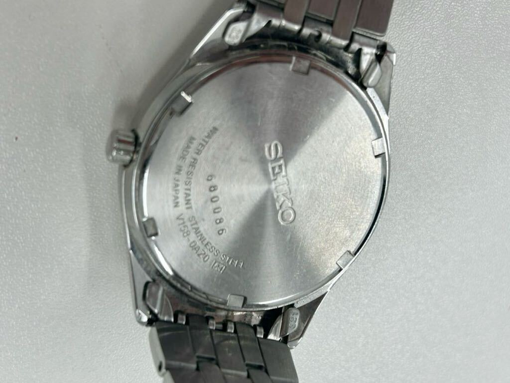 SEIKO セイコー SPIRIT スピリット V158-0AZ0 黒文字盤 デイデイト ソーラー メンズ腕時計 稼働品の画像7