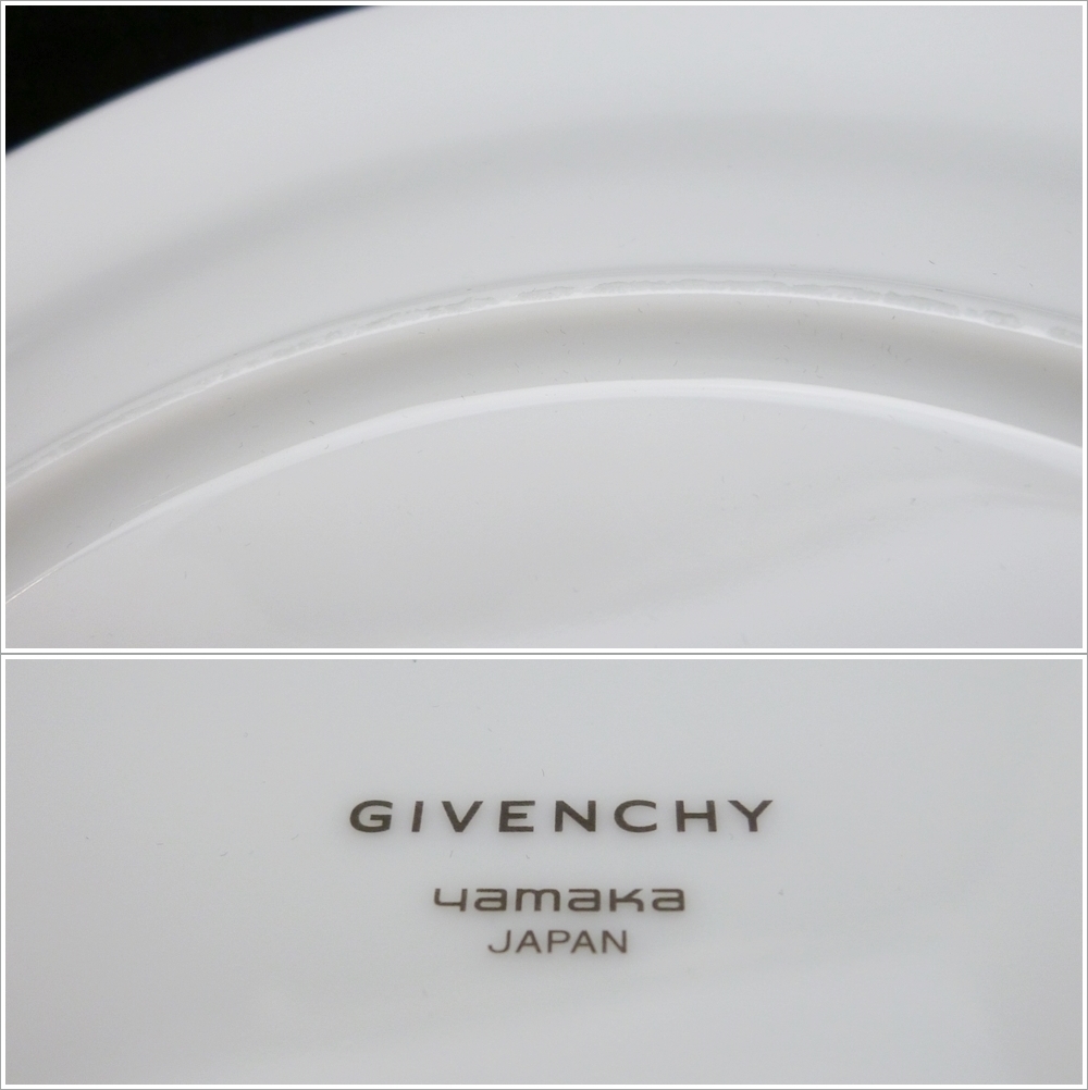 24-Ｈ-98【未使用】GIVENCHY ジバンシー yamaka ヤマカ パーティーセット 大皿1枚、取り皿5枚 白 箱つき 保管品 洋食器 プレートの画像4