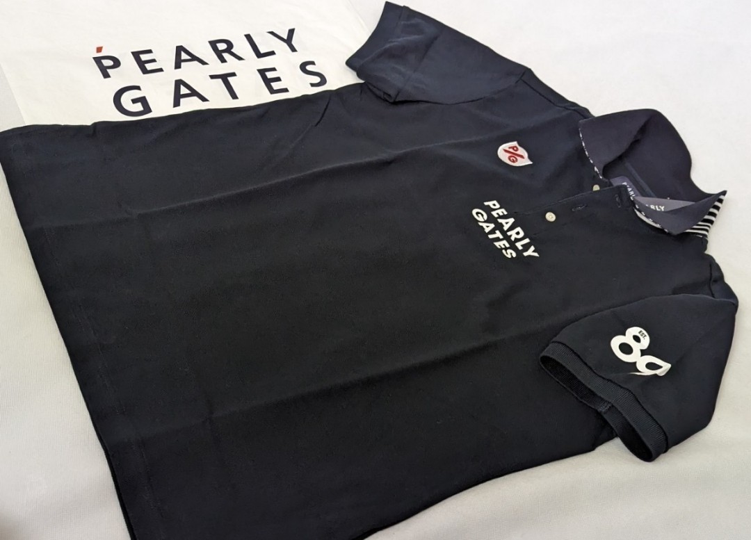* новый товар стандартный товар PEARLYGATES/ Pearly Gates мужской короткий рукав kanoko рубашка-поло 6(LL) выдающийся "дышит", всасывание рассеивание, ощущение сделано в Японии 