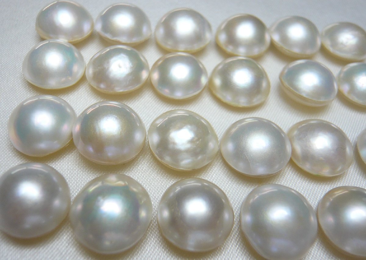  new goods * Oyama pearl *1 jpy ~ the first appearance! beautiful color color!mabe half jpy pearl 8.4-10.9 millimeter! rose loose 41 piece set 