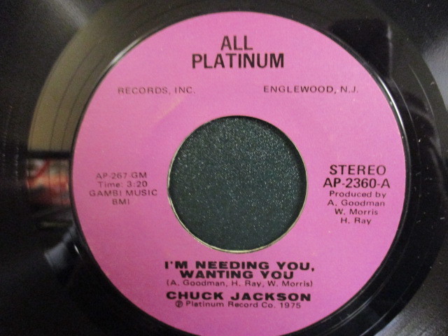 Chuck Jackson ： I'm Needing You Wanting You 7'' / 45s ★ Soul / Funk ☆ c/w Shine, Shine, Shine // 5点で送料無料_画像1