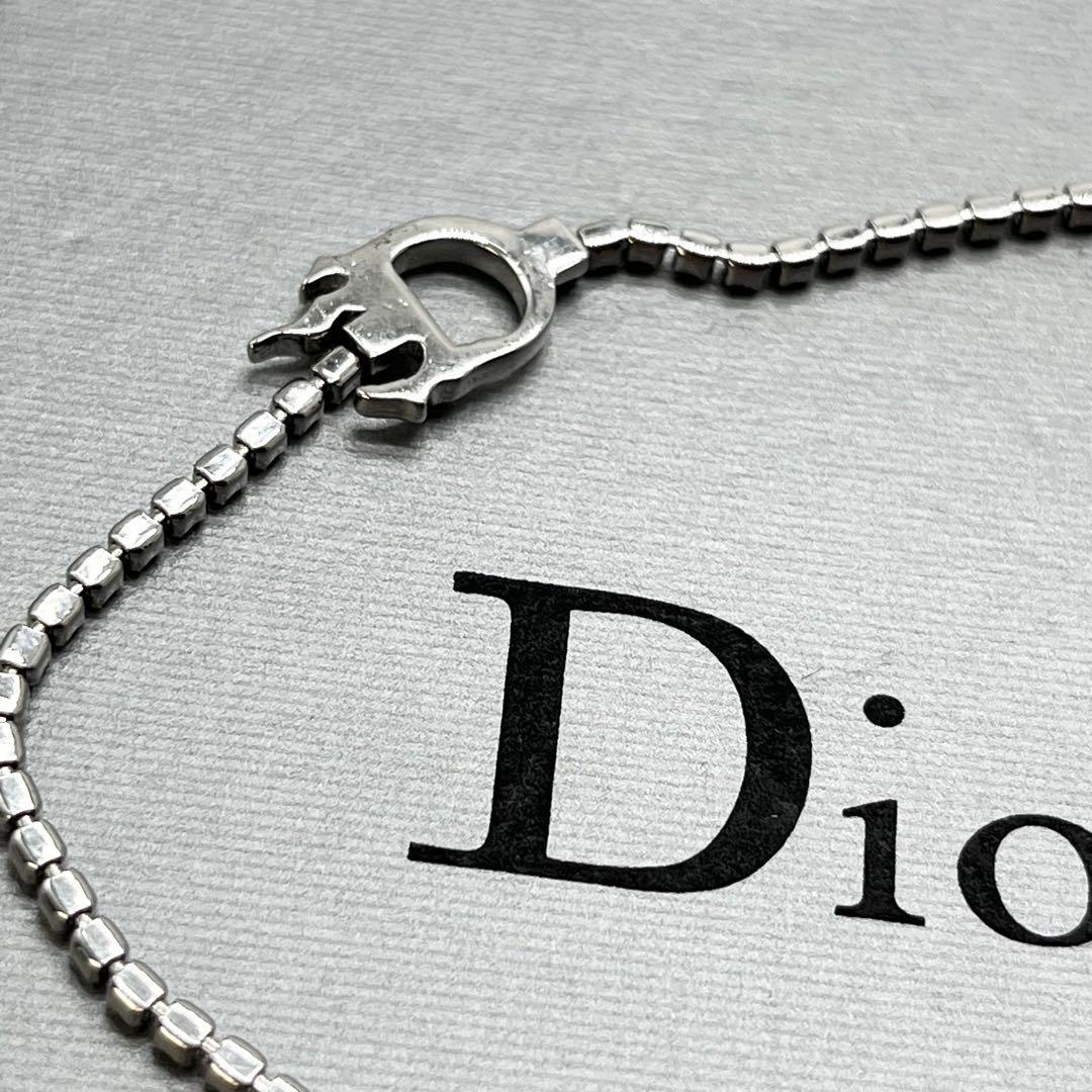 希少 クリスチャンディオール Christian Dior ブレスレット バングル アクセサリー ロゴ 文字 チェーン ユニセックス 刻印 シルバー 銀_画像2