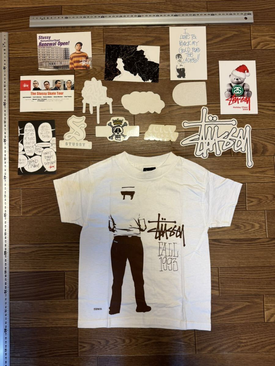 STUSSY 非売品BABYキッズTee(S)ステッカー(白)ポストカードSET(白系)当時モノ OLD オールド ステューシー ￥1 最落無し限定ノベルティ05の画像3