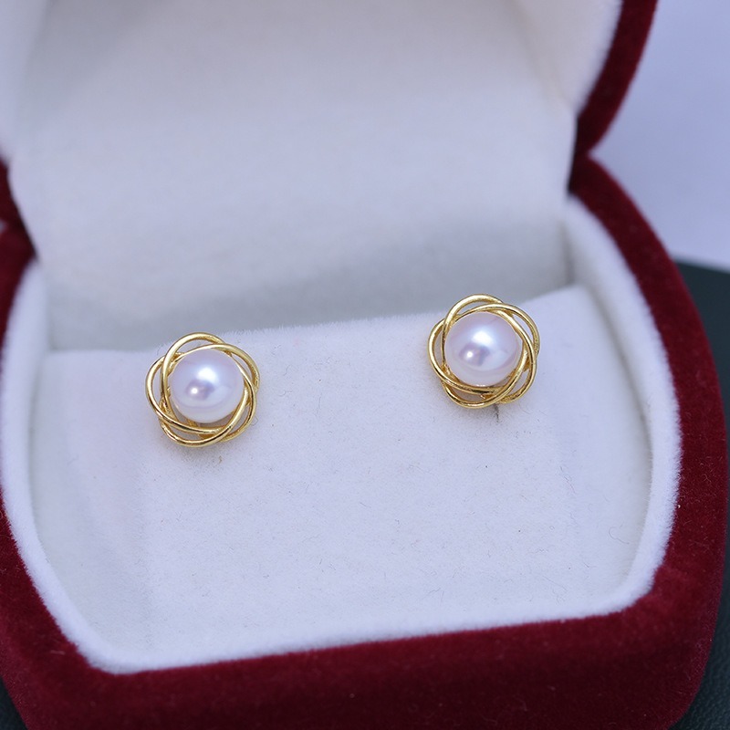 ピアス パール 本真珠 淡水パール 6mm-7mm パールピアス 卒業式 真珠 ピアス 普段使い パール イヤリング 冠婚葬祭 入学式 デート zed46_画像1