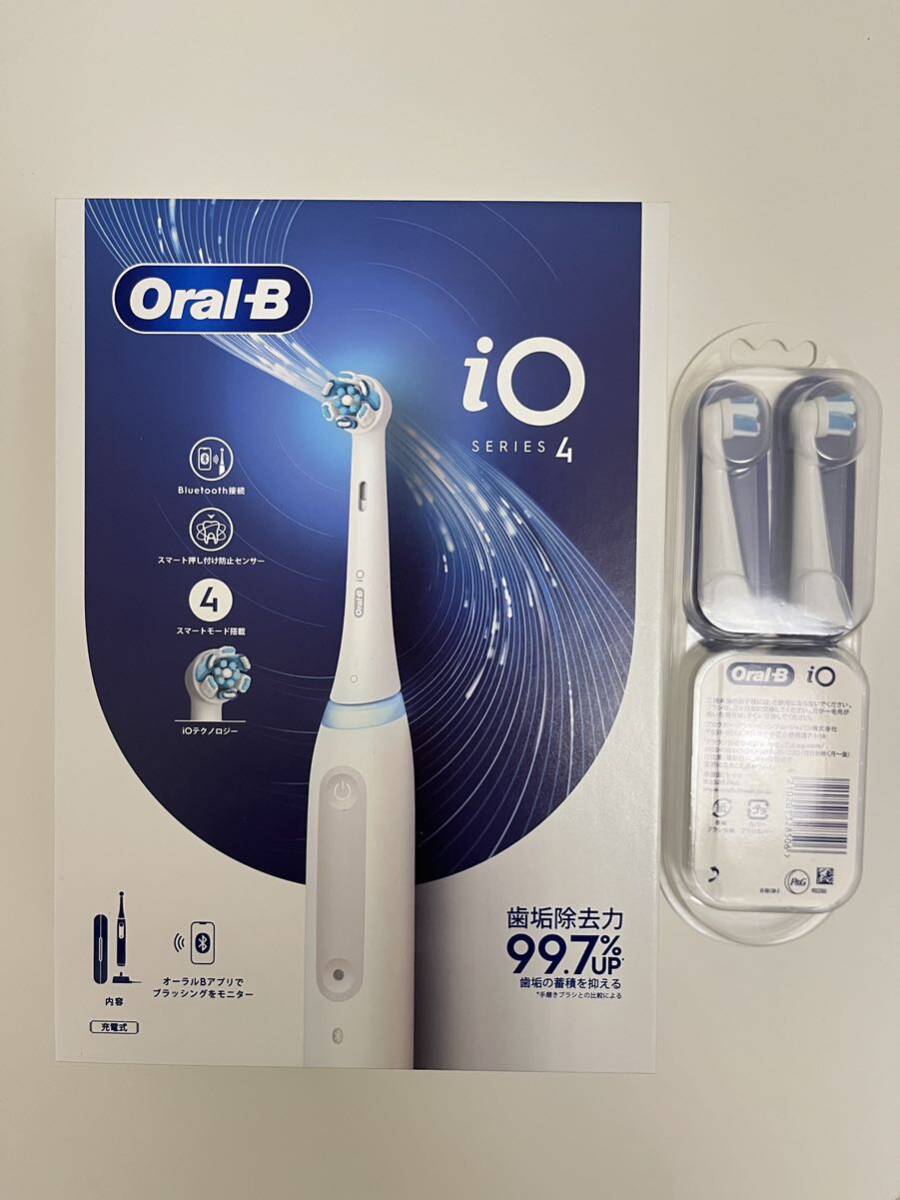 【新品】BRAUN Oral-B iO4 電動歯ブラシ 替ブラシ付き ブラウン オーラルB Bluetooth iOG41A61KWTの画像1
