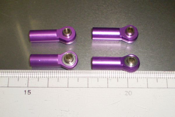  cheap 4mm aluminium Rod end ( regular screw 2 piece )( reverse screw 2 piece ) purple color 