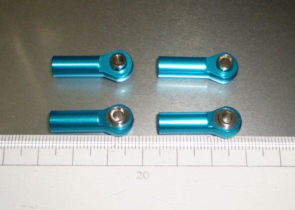  cheap 4mm aluminium Rod end ( regular screw 2 piece )( reverse screw 2 piece ) blue color 