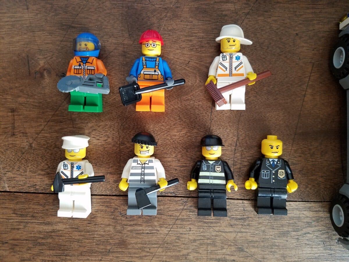 蔵出 当時物 ジャンク レゴ ブロック まとめて セット LEGO CITY シティ 車両 作業車 ミニフィグ 人形 フィギュア レトロ 玩具 おもちゃの画像5