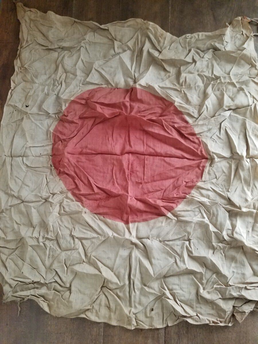 蔵出 当時物 戦前 日本 軍 日章旗 シルク 絹 日の丸 国旗 アンティーク ビンテージ レトロ 戦争 ミリタリー 歴史 時代 軍隊 古物 資料 の画像5
