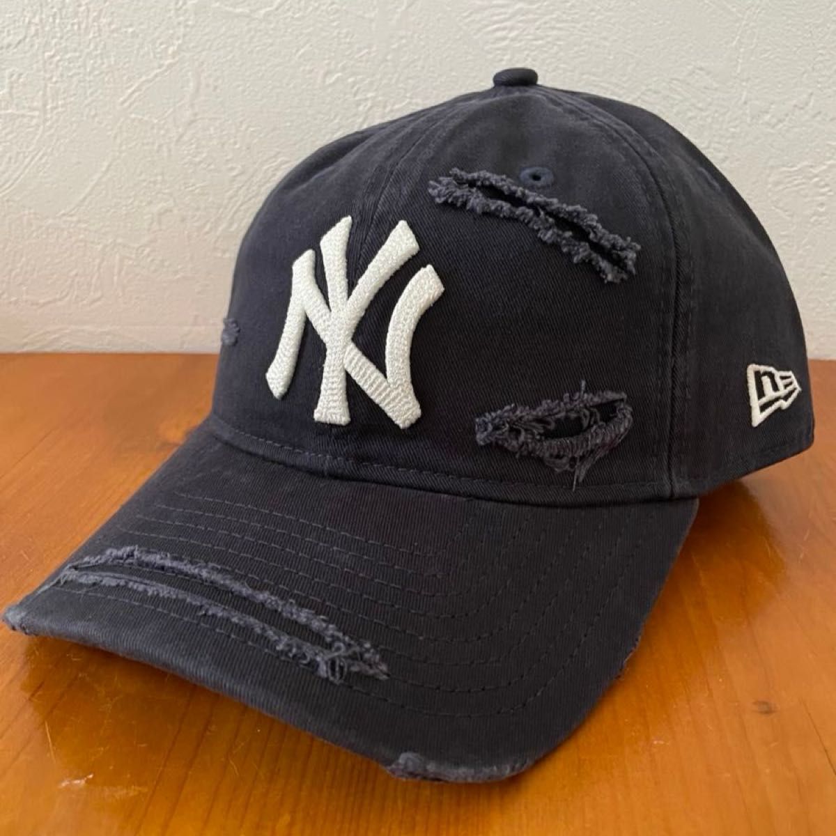 ニューエラ NY　ヤンキース　ネイビー　ダメージ加工 新品　New Era ニューヨーク キャップ