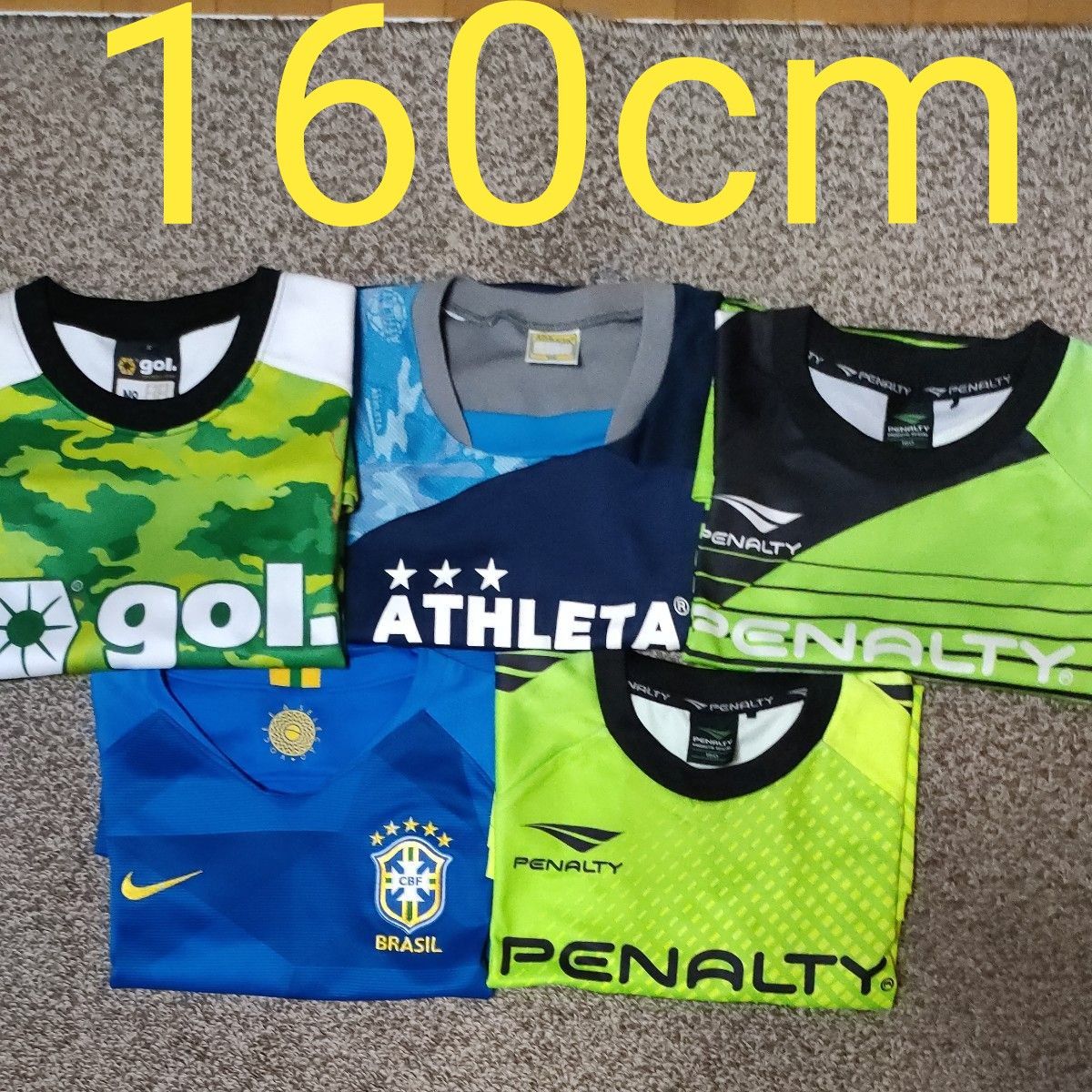 gol、ATHLETA、PENALTY、NIKE　スポーツブランド まとめ売り 5点　Tシャツ　男の子160cm