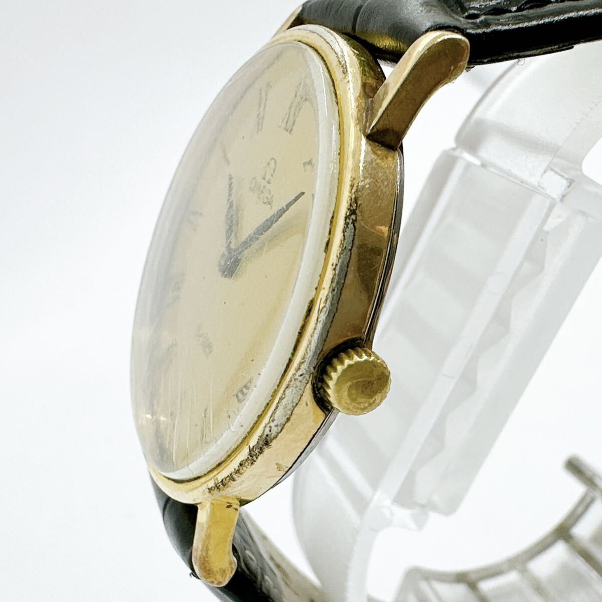 04251 オメガ OMEGA 稼働品 デビル DE VILLE メンズ 腕時計 手巻き ゴールドカラー アンティーク ヴィンテージの画像2