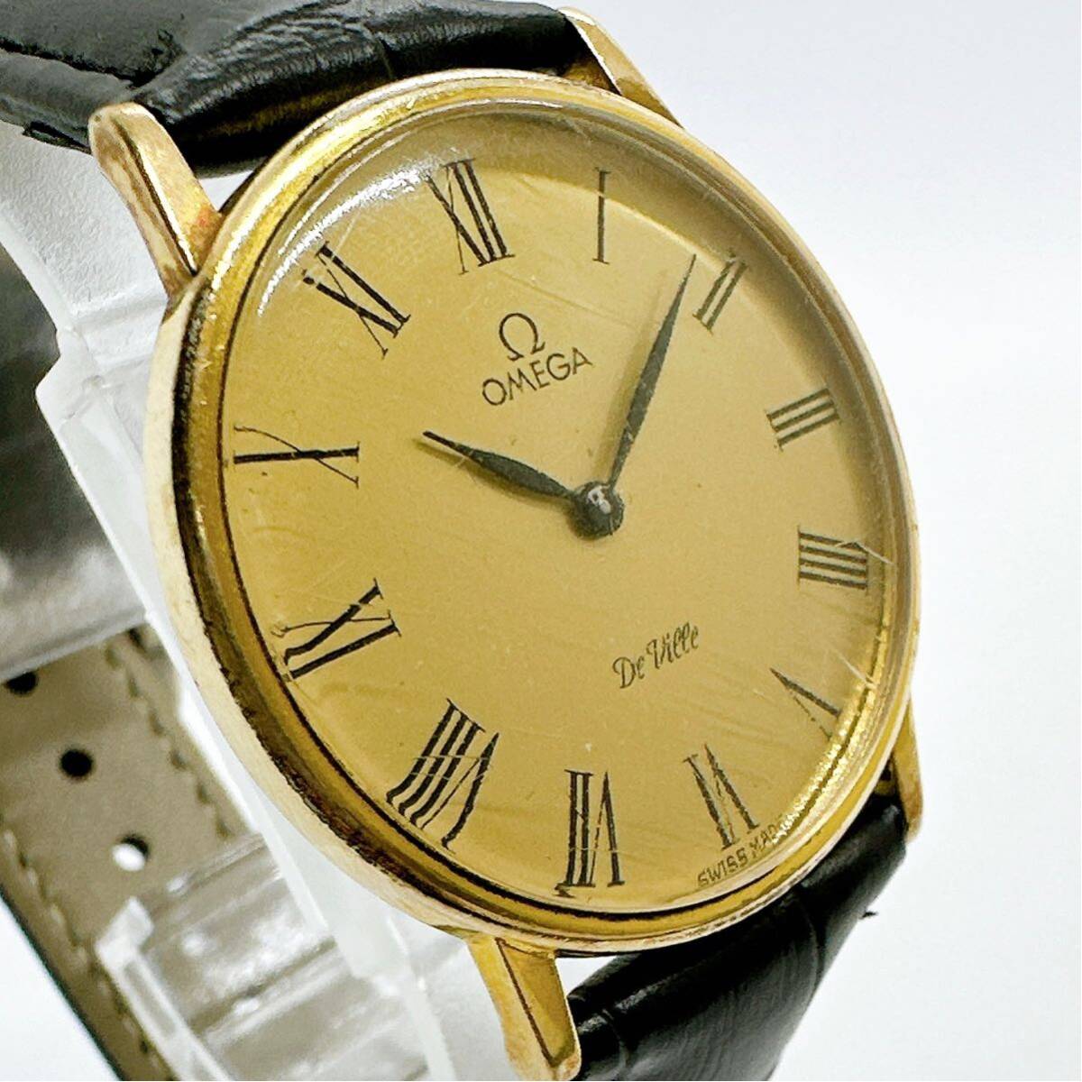 04251 オメガ OMEGA 稼働品 デビル DE VILLE メンズ 腕時計 手巻き ゴールドカラー アンティーク ヴィンテージの画像3