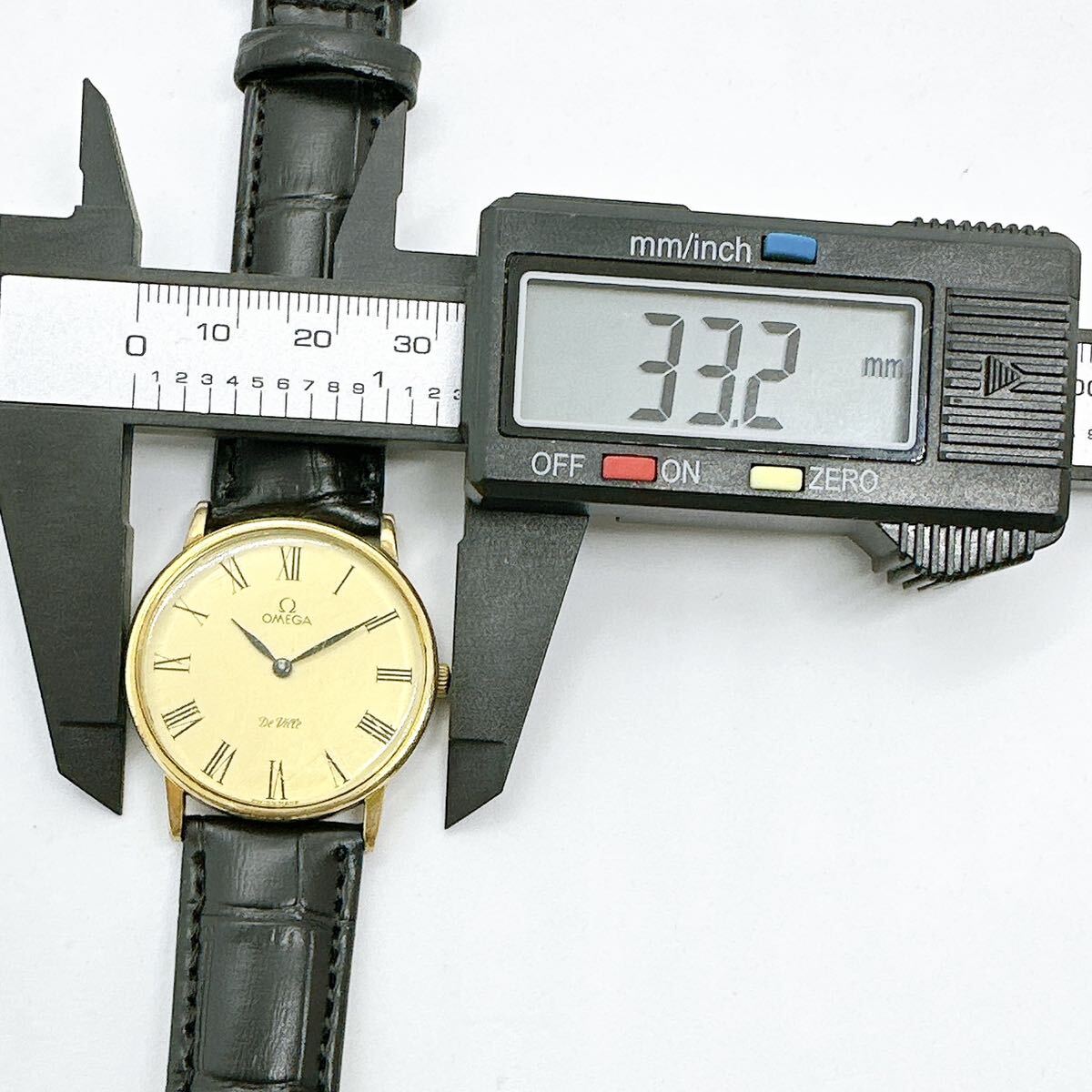 04251 オメガ OMEGA 稼働品 デビル DE VILLE メンズ 腕時計 手巻き ゴールドカラー アンティーク ヴィンテージの画像9