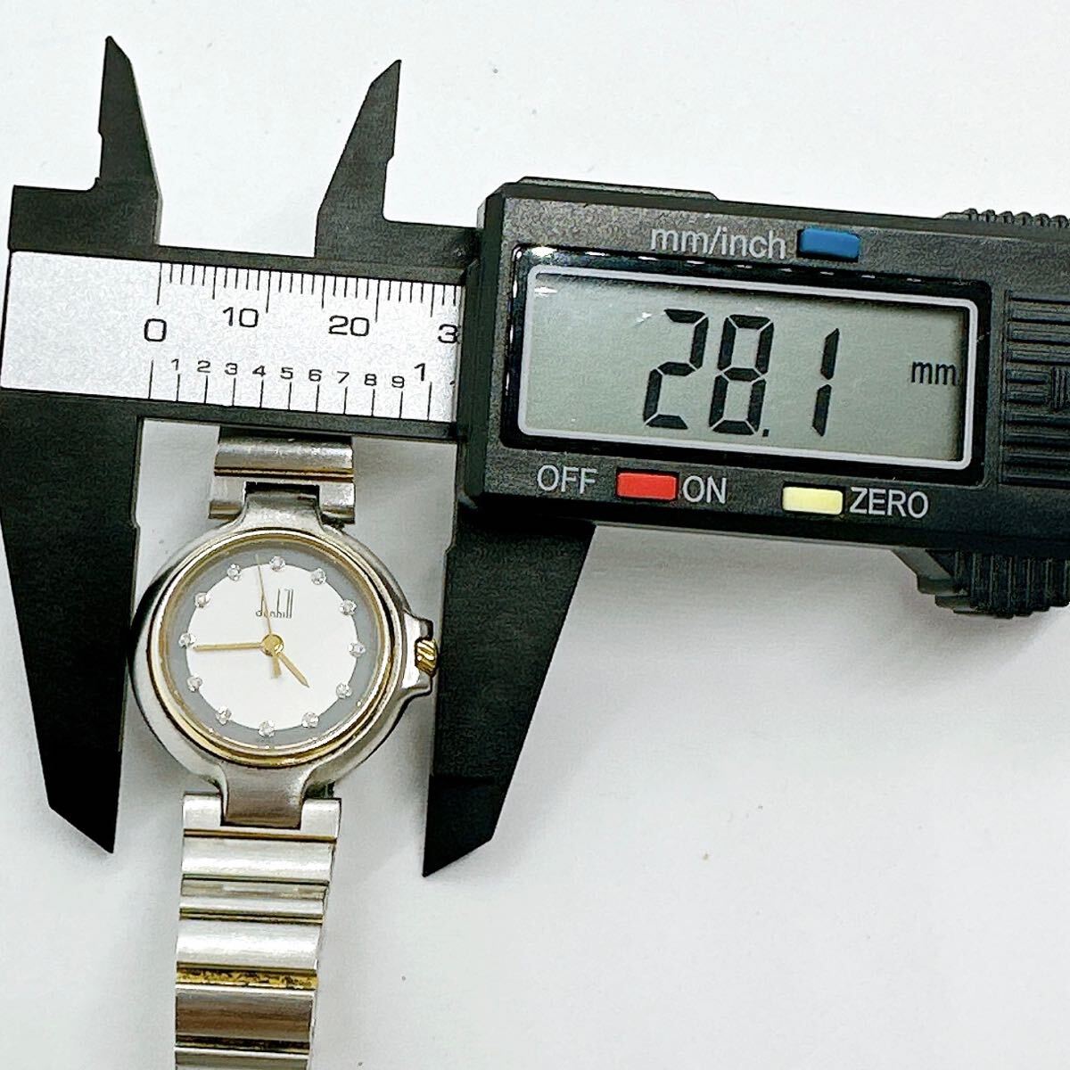 04257 ダンヒル dunhill 稼働品 ミレニアム レディース 腕時計 クォーツ 電池式 QZ 12PD ダイヤの画像9