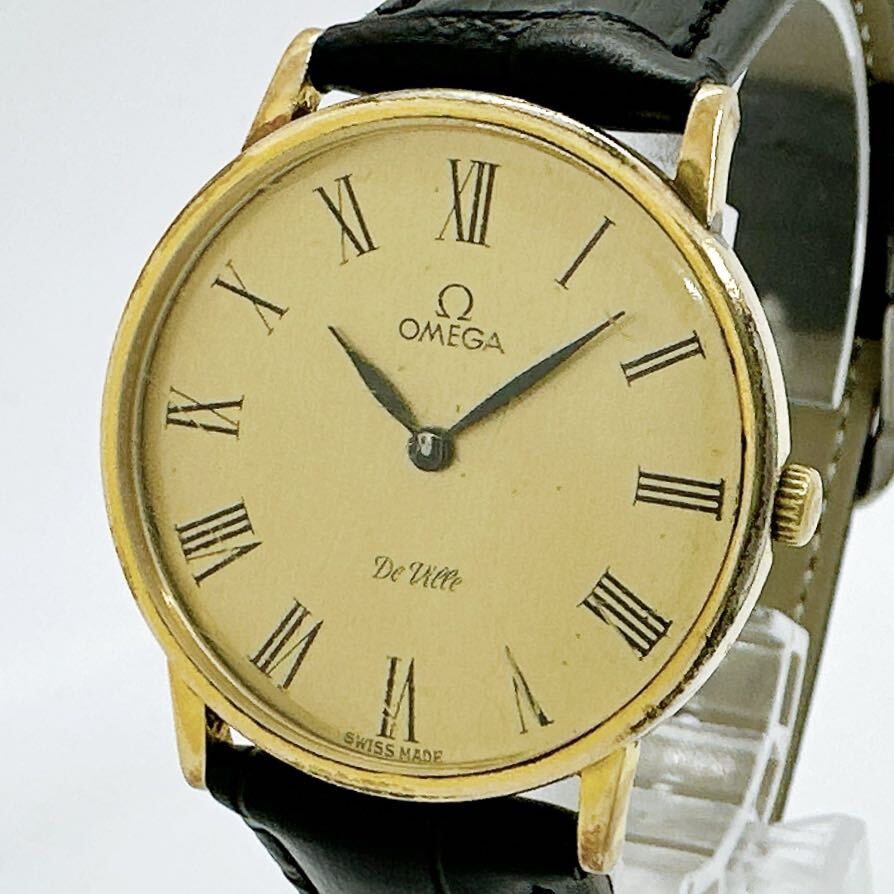 04251 オメガ OMEGA 稼働品 デビル DE VILLE メンズ 腕時計 手巻き ゴールドカラー アンティーク ヴィンテージの画像1