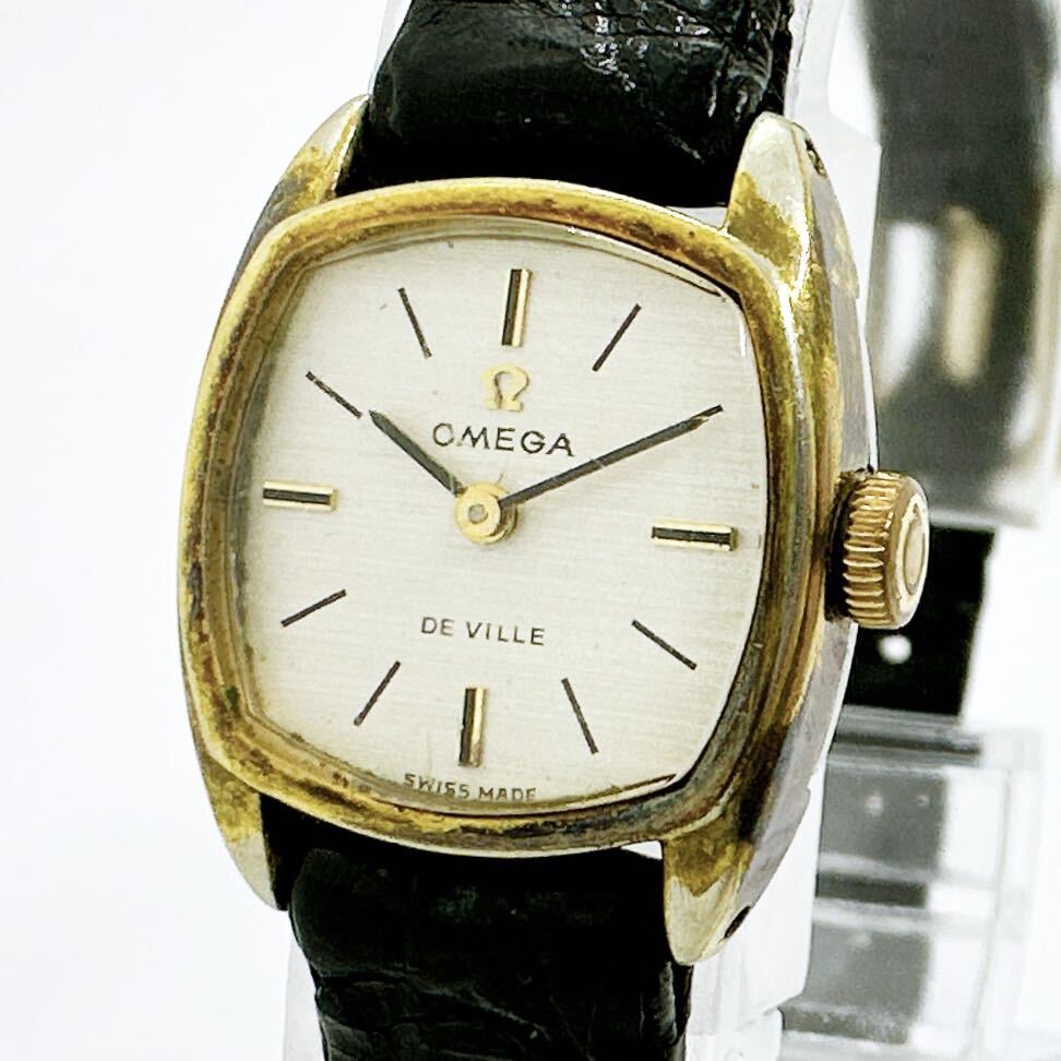 04108 オメガ OMEGA 稼働品 デビル DE VILLE レディース 腕時計 手巻き ゴールドカラー アンティーク ヴィンテージ_画像1