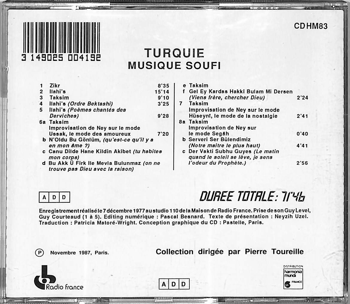 D00161009/CD/Soufi「Turquie:Musique Soufi」の画像2