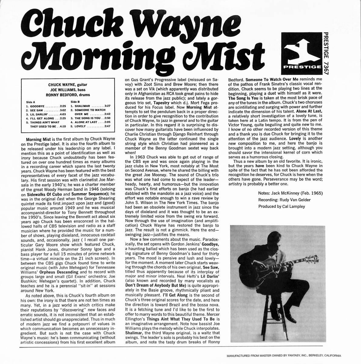 A00591810/LP/Chuck Wayne「Morning Mist」の画像2