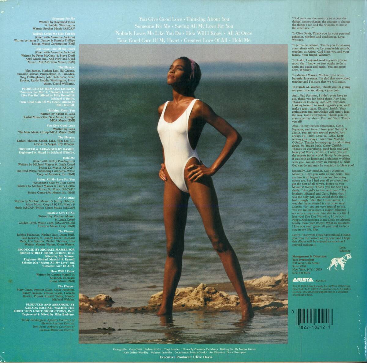 A00592928/LP1枚組/ホイットニー・ヒューストン「Whitney Houston (1985年・AL8-8212・ソウル・SOUL・ファンク・FUNK・シンセポップ)」の画像2
