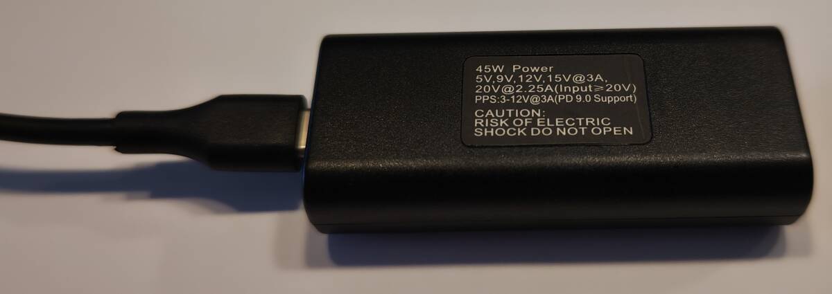 5.5/2.1mm DC入力 USB-C PD 出力電源アダプタ変換器_画像3